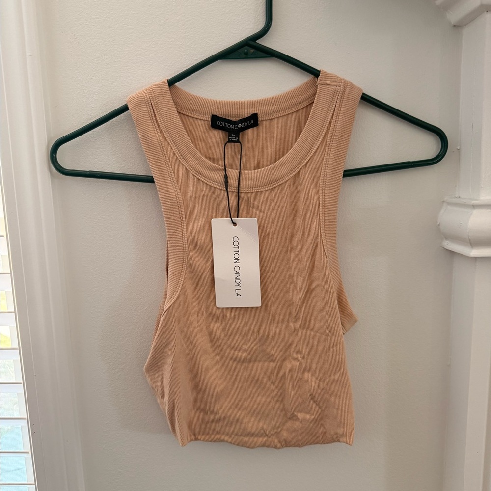 Stay Ahead Beige Crop Top